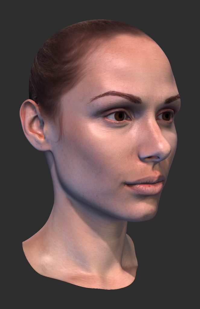Visage féminin de trois quart